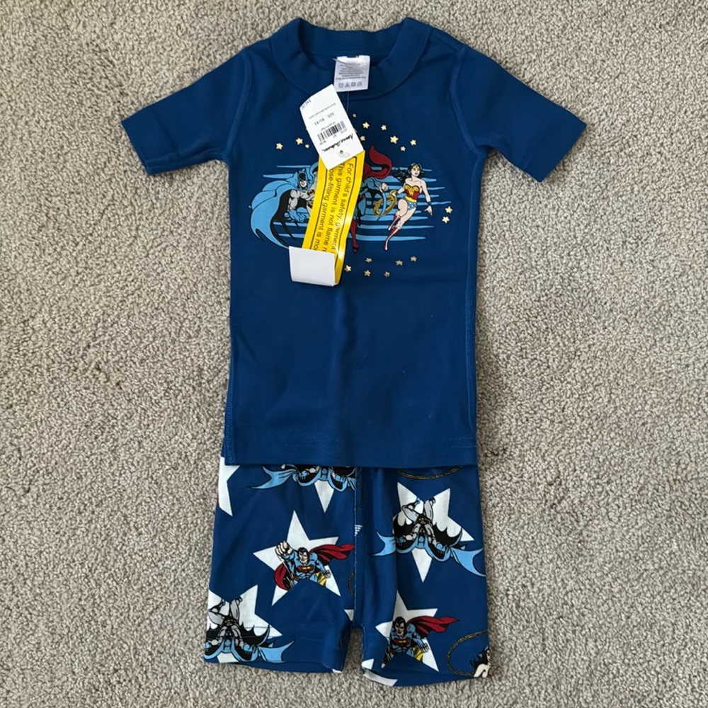 NWT Hanna Andersson Justice League Short John Pajama Set in Sz 2
